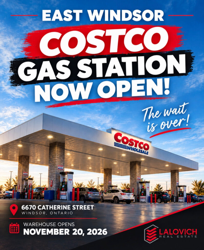 East Windsor Costco gas station now open at 6670 Catherine Street, Windsor, Ontario